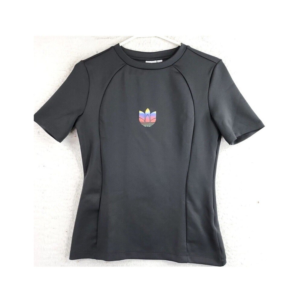 Adidas Logo Womens Black Compression‎ T-shirt Size Medium